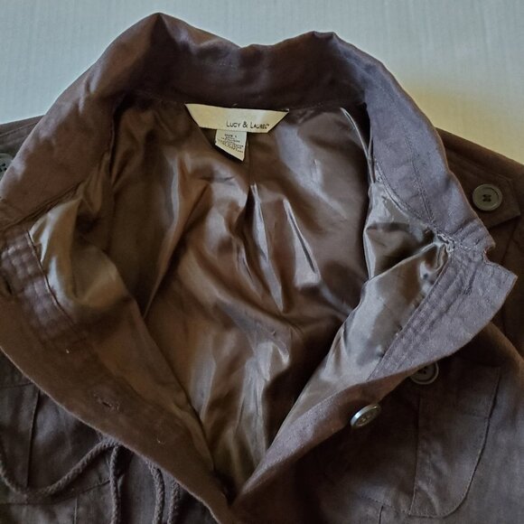 Lucy and Laurel Linen Short Sleeve Anorak Blouse Large - Picture 7 of 13